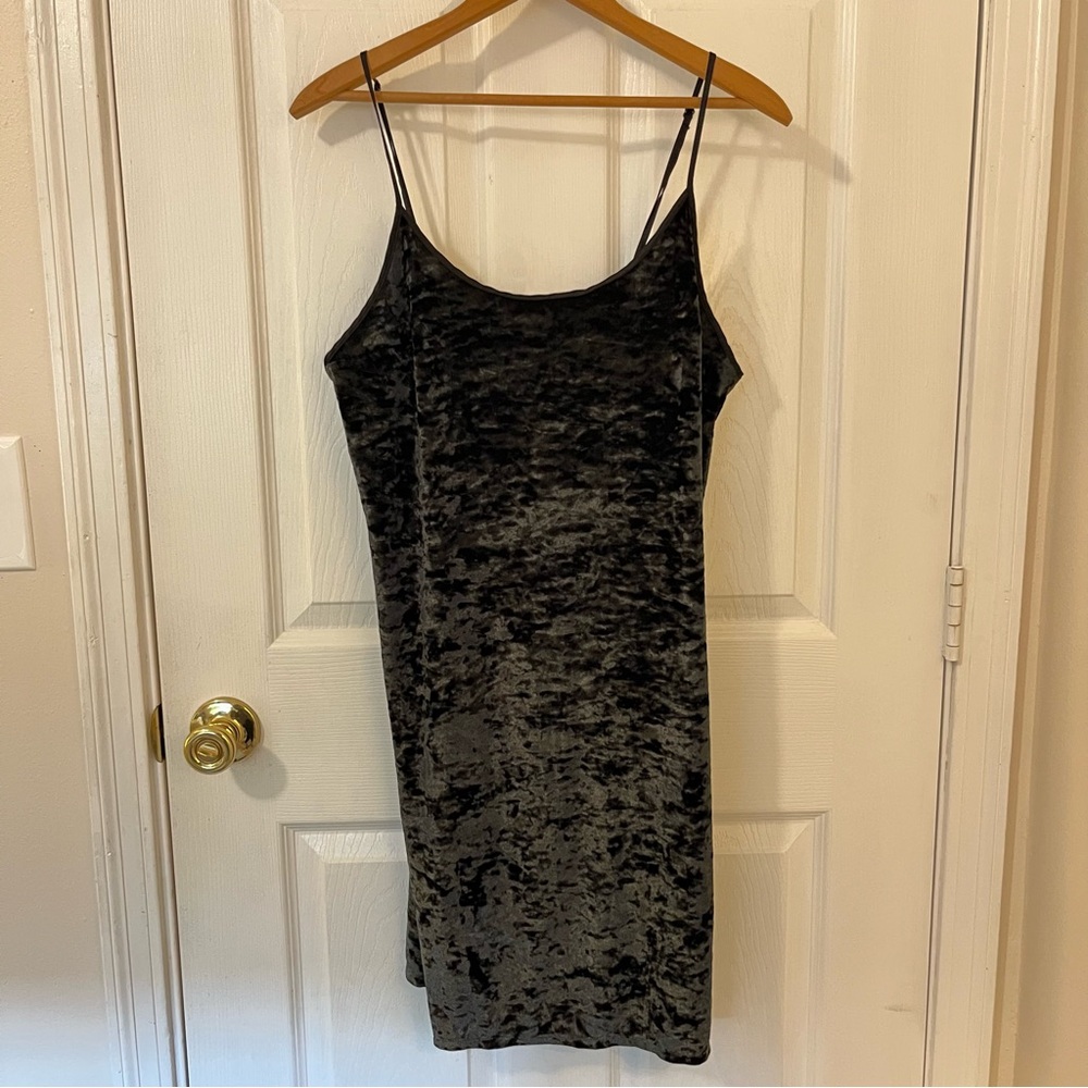 Victorias Secret Crushed Velvet Nightgown Slip Dress Black Women’s M/L